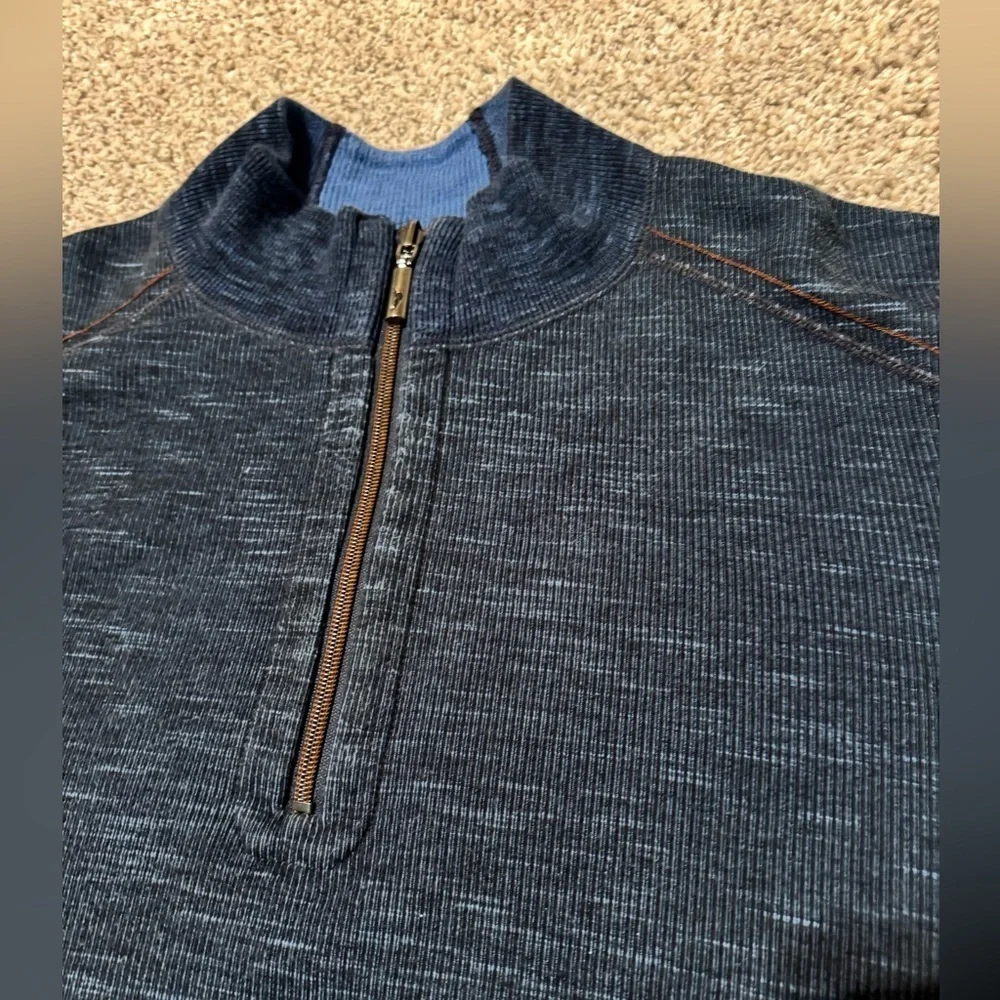 Tommy Bahama On The Double Reversible Half-Zip Sweatshirt | XLarge | Blue/Navy